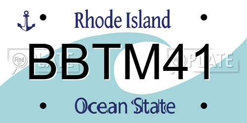 BBTM41 Rhode Island License Plate