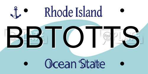 BBTOTTS Rhode Island License Plate