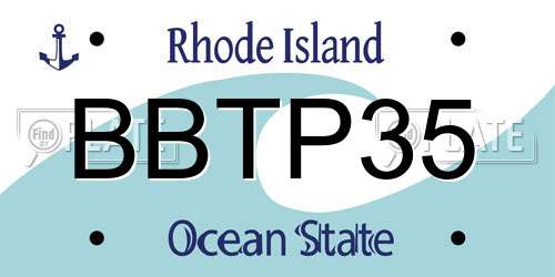 BBTP35 Rhode Island License Plate