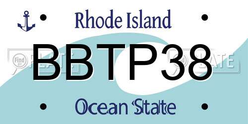 BBTP38 Rhode Island License Plate