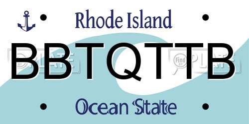 BBTQTTB Rhode Island License Plate