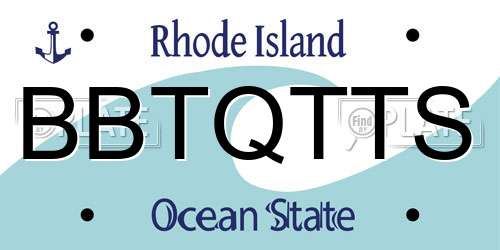 BBTQTTS Rhode Island License Plate
