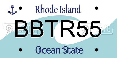 BBTR55 Rhode Island License Plate