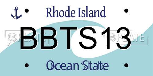 BBTS13 Rhode Island License Plate