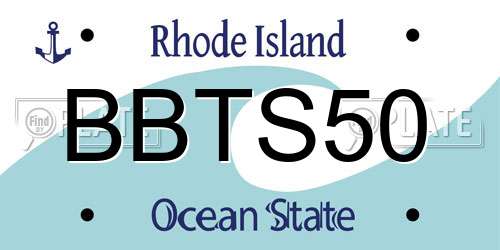 BBTS50 Rhode Island License Plate
