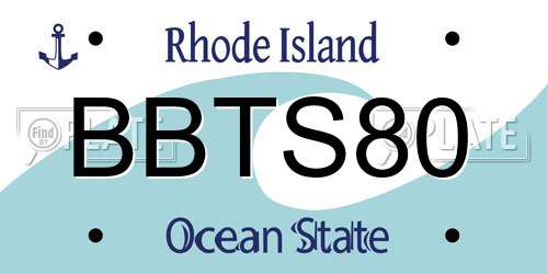 BBTS80 Rhode Island License Plate