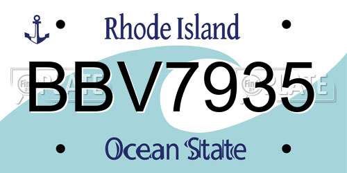 BBV7935 Rhode Island License Plate