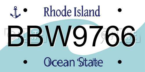 BBW9766 Rhode Island License Plate