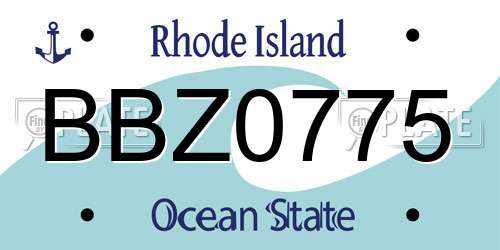 BBZ0775 Rhode Island License Plate