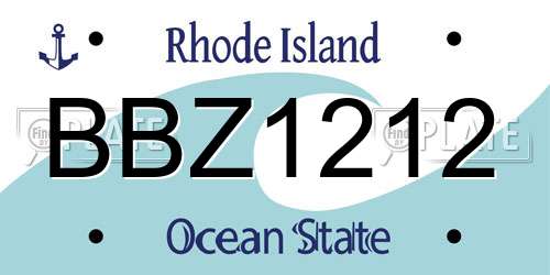 BBZ1212 Rhode Island License Plate