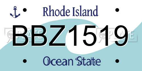 BBZ1519 Rhode Island License Plate