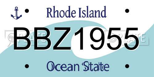 BBZ1955 Rhode Island License Plate