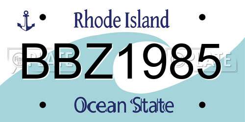 BBZ1985 Rhode Island License Plate