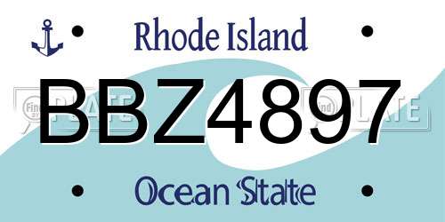 BBZ4897 Rhode Island License Plate