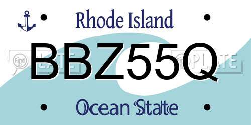 BBZ55Q Rhode Island License Plate
