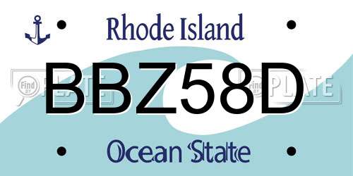BBZ58D Rhode Island License Plate