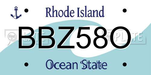 BBZ58O Rhode Island License Plate