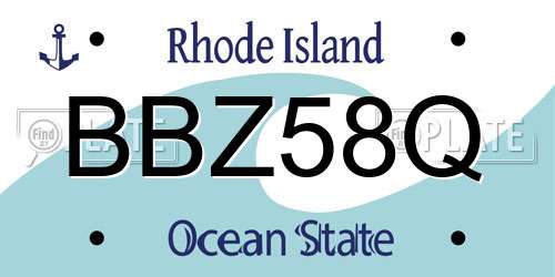 BBZ58Q Rhode Island License Plate
