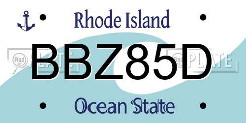 BBZ85D Rhode Island License Plate
