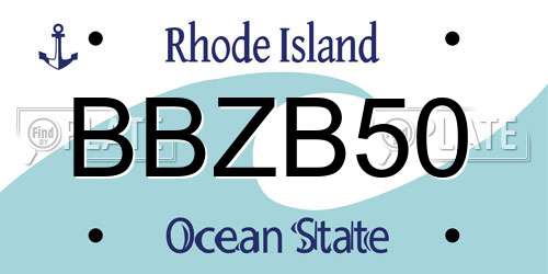 BBZB50 Rhode Island License Plate