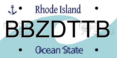 BBZDTTB Rhode Island License Plate
