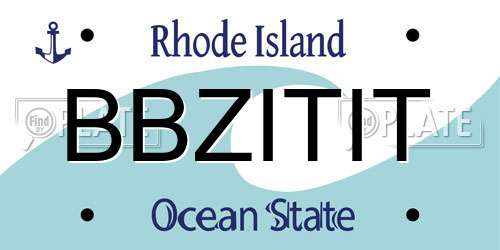 BBZITIT Rhode Island License Plate