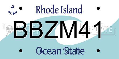 BBZM41 Rhode Island License Plate