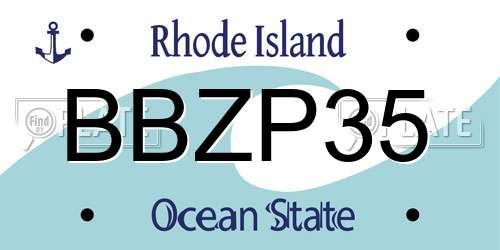 BBZP35 Rhode Island License Plate