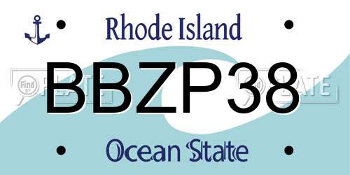 BBZP38 Rhode Island License Plate