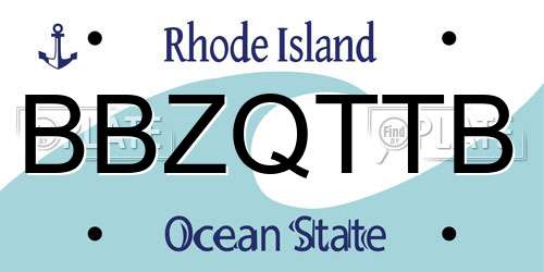 BBZQTTB Rhode Island License Plate