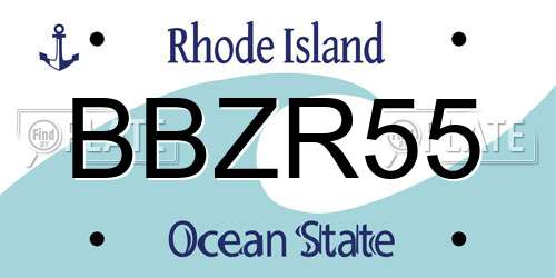 BBZR55 Rhode Island License Plate