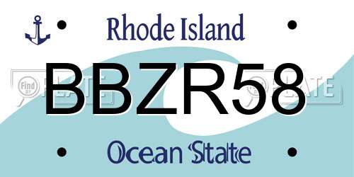BBZR58 Rhode Island License Plate