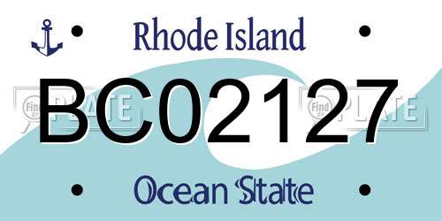 BC02127 Rhode Island License Plate