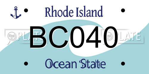 BC040 Rhode Island License Plate