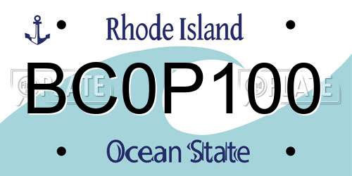 BC0P100 Rhode Island License Plate