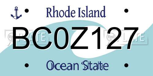 BC0Z127 Rhode Island License Plate