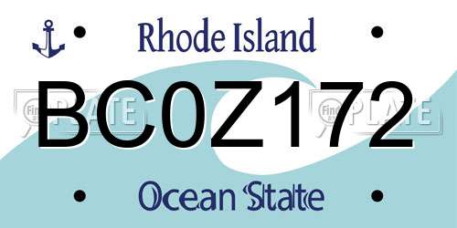 BC0Z172 Rhode Island License Plate