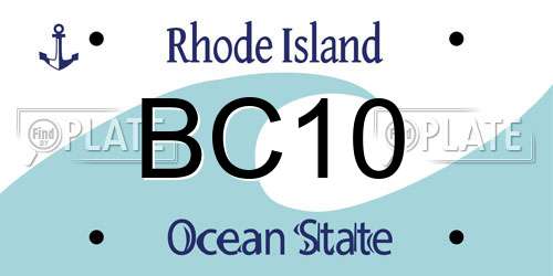 BC10 Rhode Island License Plate