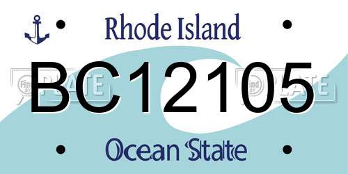 BC12105 Rhode Island License Plate