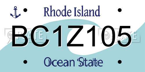 BC1Z105 Rhode Island License Plate