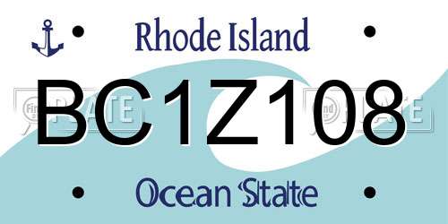BC1Z108 Rhode Island License Plate