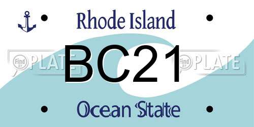 BC21 Rhode Island License Plate