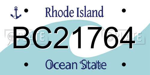 BC21764 Rhode Island License Plate