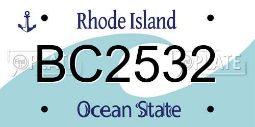 BC2532 Rhode Island License Plate