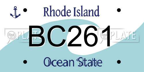 BC261 Rhode Island License Plate