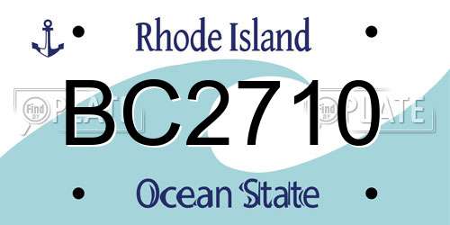 BC2710 Rhode Island License Plate