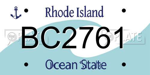 BC2761 Rhode Island License Plate