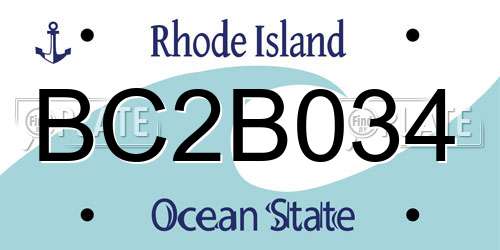 BC2B034 Rhode Island License Plate