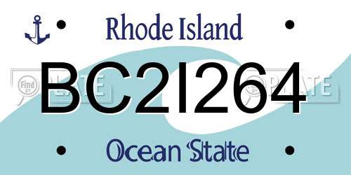 BC2I264 Rhode Island License Plate