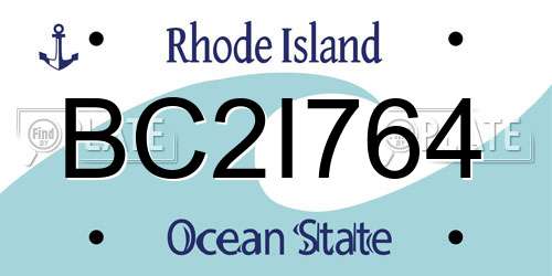 BC2I764 Rhode Island License Plate